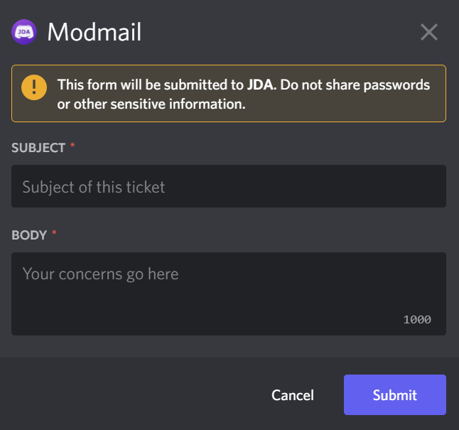 Example Modal